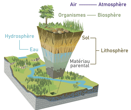 Figure 1. La zone critique. Source : R. Kindlimann (CC wikimedia.org) modifié